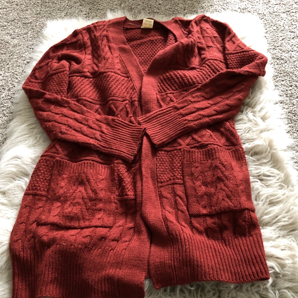 Clay Red Knitted Sweater Cardigan S